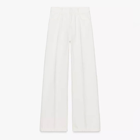 NWT ZARA ZW COLLECTION HIGH WAIST WIDE LEG JEANS - Picture 6 of 8